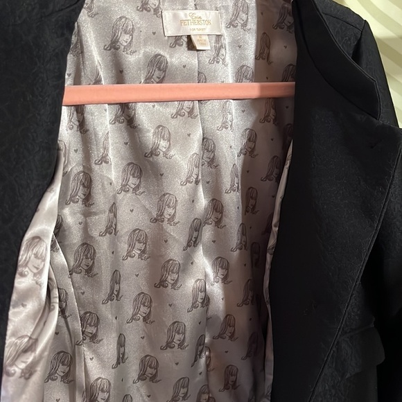 Erin Fetherston Black Puff Sleeve Blazer Jacket Womens M Formal Event Coquette - Picture 7 of 7